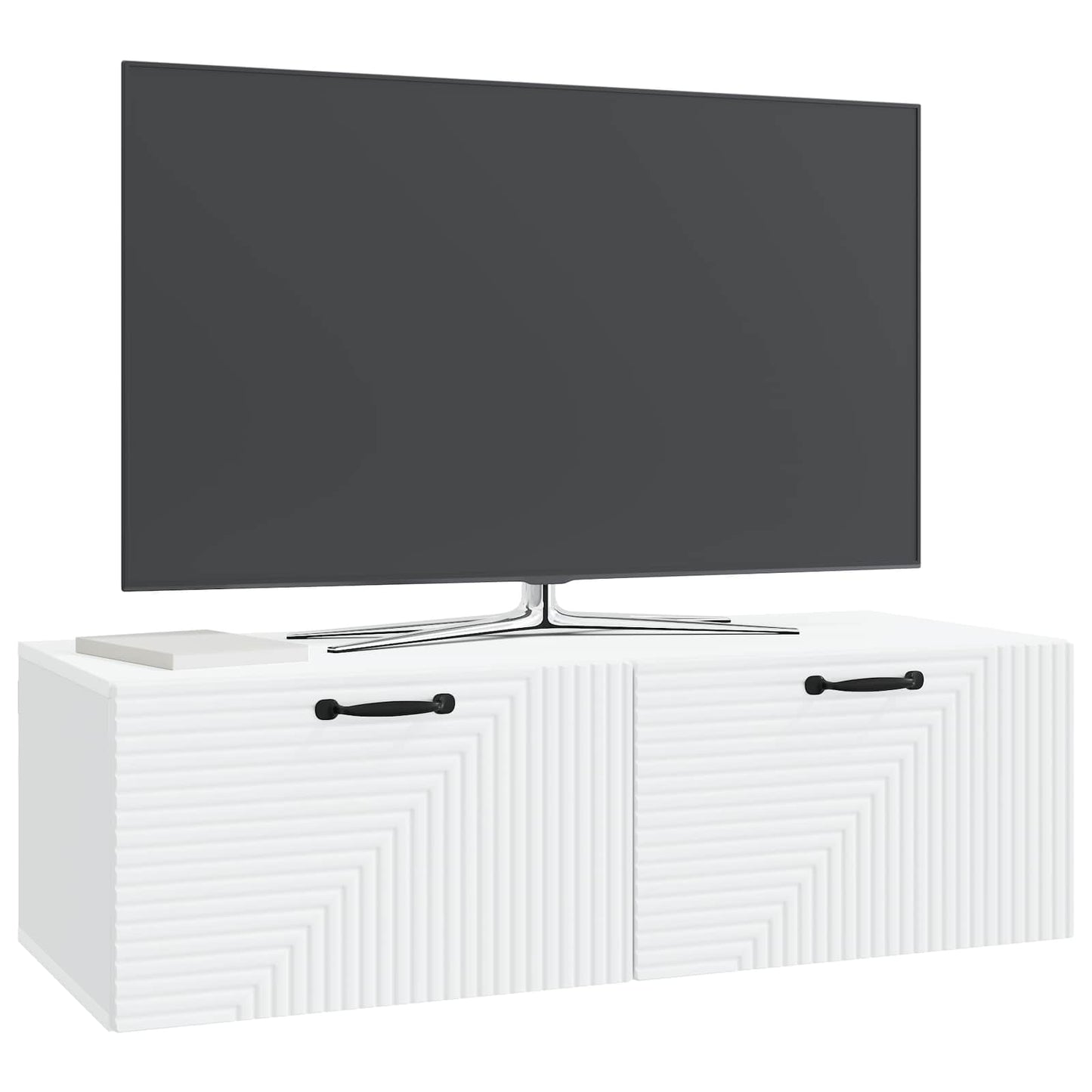 vidaXL Wall-Mounted TV Cabinet White 98 x 41 x 30 cm Engineered Wood 3