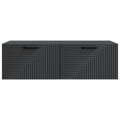 vidaXL Wall-Mounted TV Cabinet Black 98 x 41 x 30 cm Engineered Wood 6