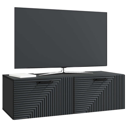 vidaXL Wall-Mounted TV Cabinet Black 98 x 41 x 30 cm Engineered Wood 3