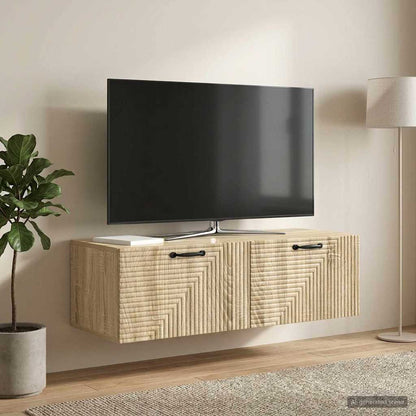 vidaXL Wall-Mounted TV Cabinet Wall-mounted Sonoma Oak 98 x 41 x 30 cm 1