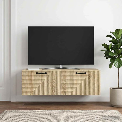 vidaXL Wall-Mounted TV Cabinet Wall-mounted Sonoma Oak 98 x 41 x 30 cm 4