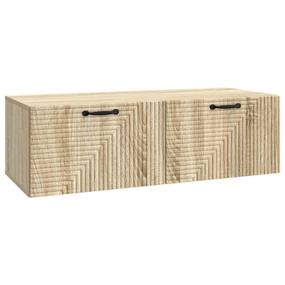 vidaXL Wall-Mounted TV Cabinet Wall-mounted Sonoma Oak 98 x 41 x 30 cm 2