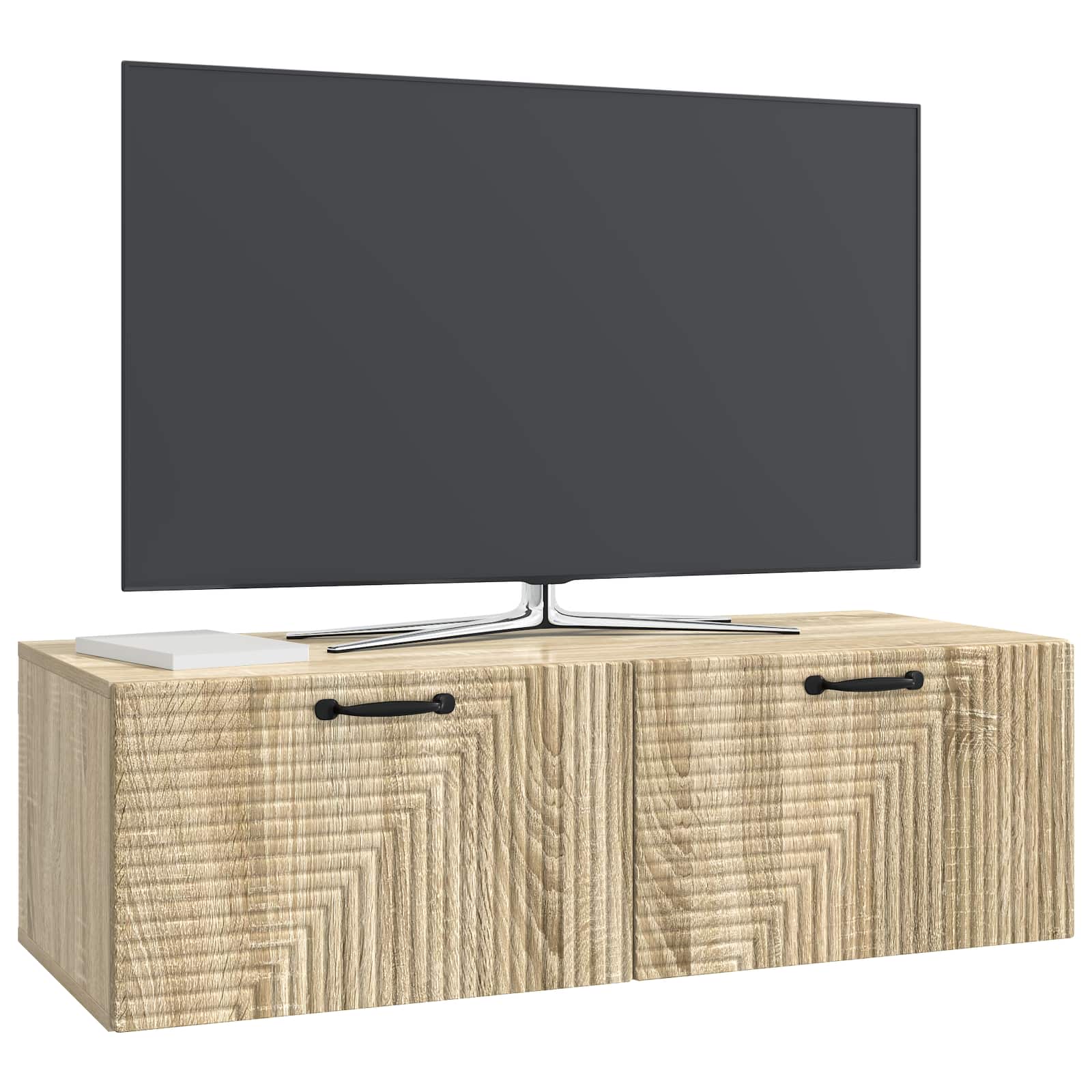 vidaXL Wall-Mounted TV Cabinet Wall-mounted Sonoma Oak 98 x 41 x 30 cm 3