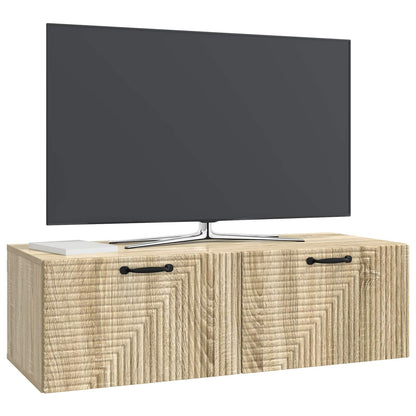 vidaXL Wall-Mounted TV Cabinet Wall-mounted Sonoma Oak 98 x 41 x 30 cm 3