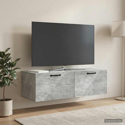 vidaXL Wall-Mounted TV Cabinet Concrete Grey 98 x 41 x 30 cm 1