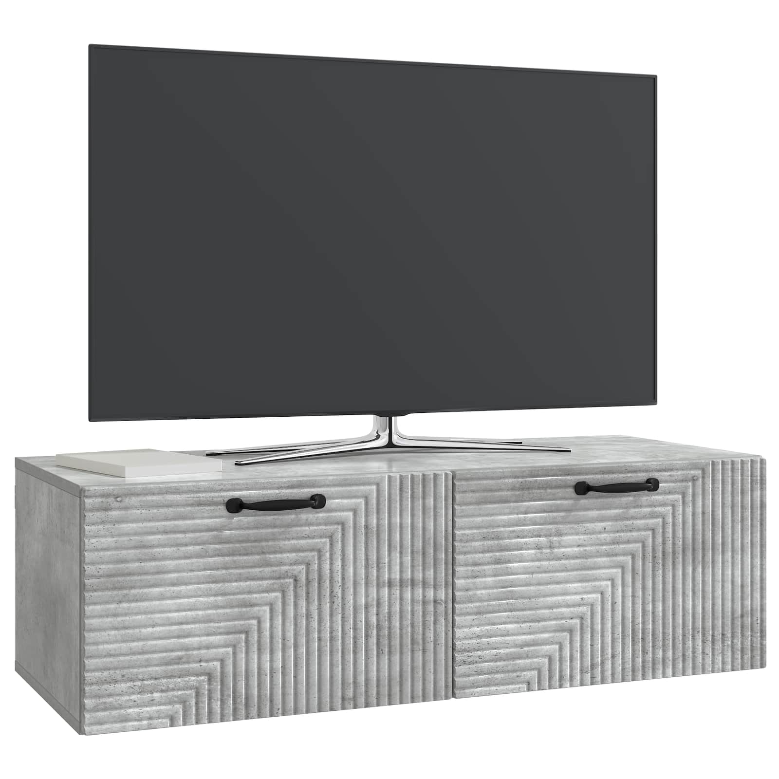 vidaXL Wall-Mounted TV Cabinet Concrete Grey 98 x 41 x 30 cm 3