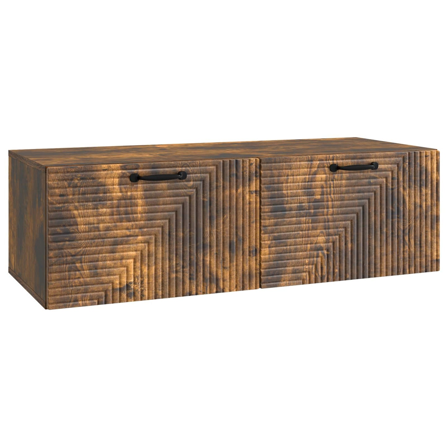 vidaXL Wall-Mounted TV Cabinet Wall-mounted Smoked Oak 98 x 41 x 30 cm 2