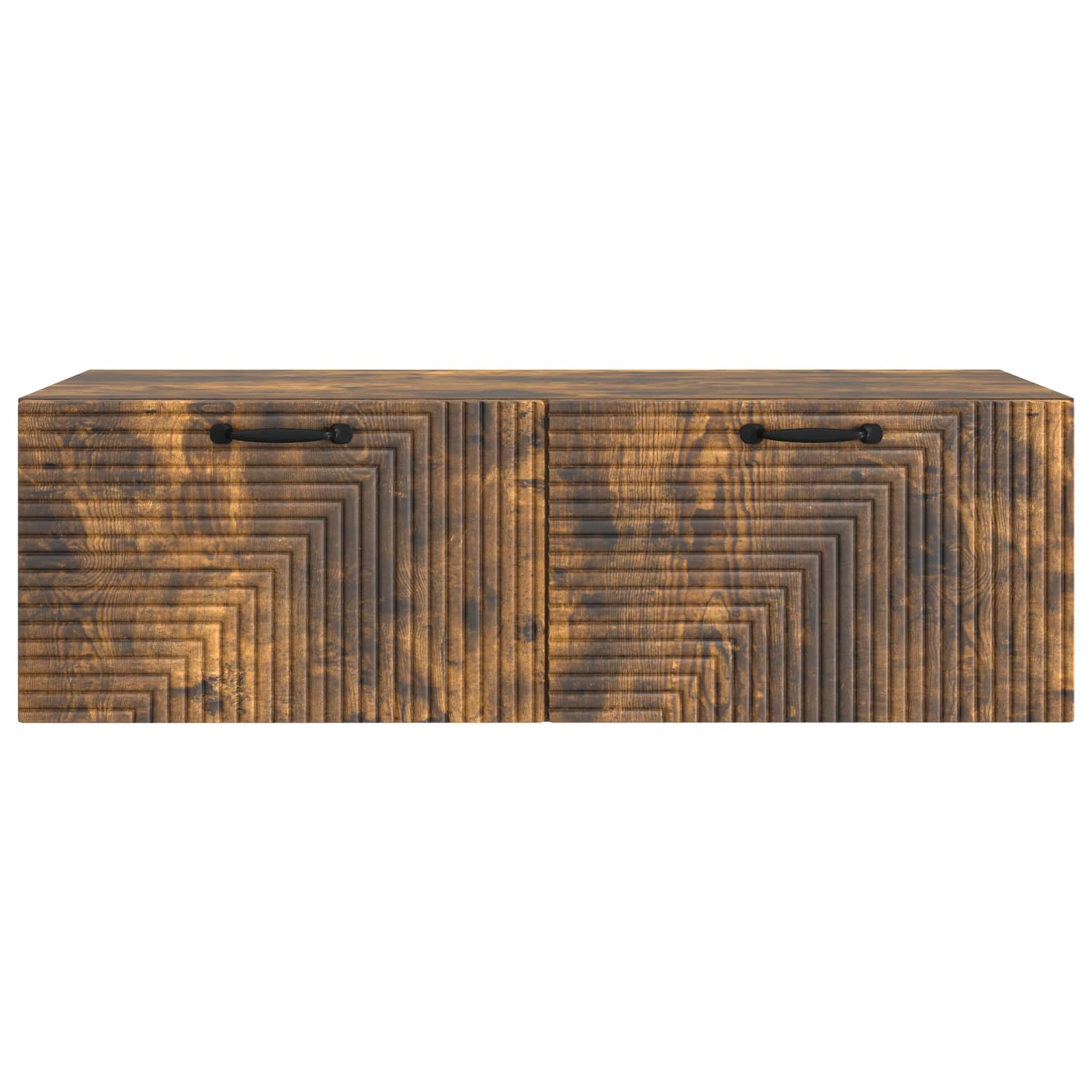 vidaXL Wall-Mounted TV Cabinet Wall-mounted Smoked Oak 98 x 41 x 30 cm 6