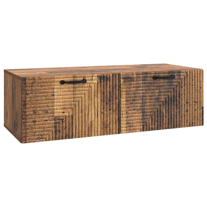 vidaXL Wall-Mounted TV Cabinet Wall-mounted Old Wood 98 x 41 x 30 cm 2