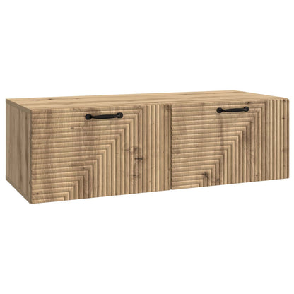 vidaXL Wall-Mounted TV Cabinet 98 x 41 x 30 cm Artisan Oak 2