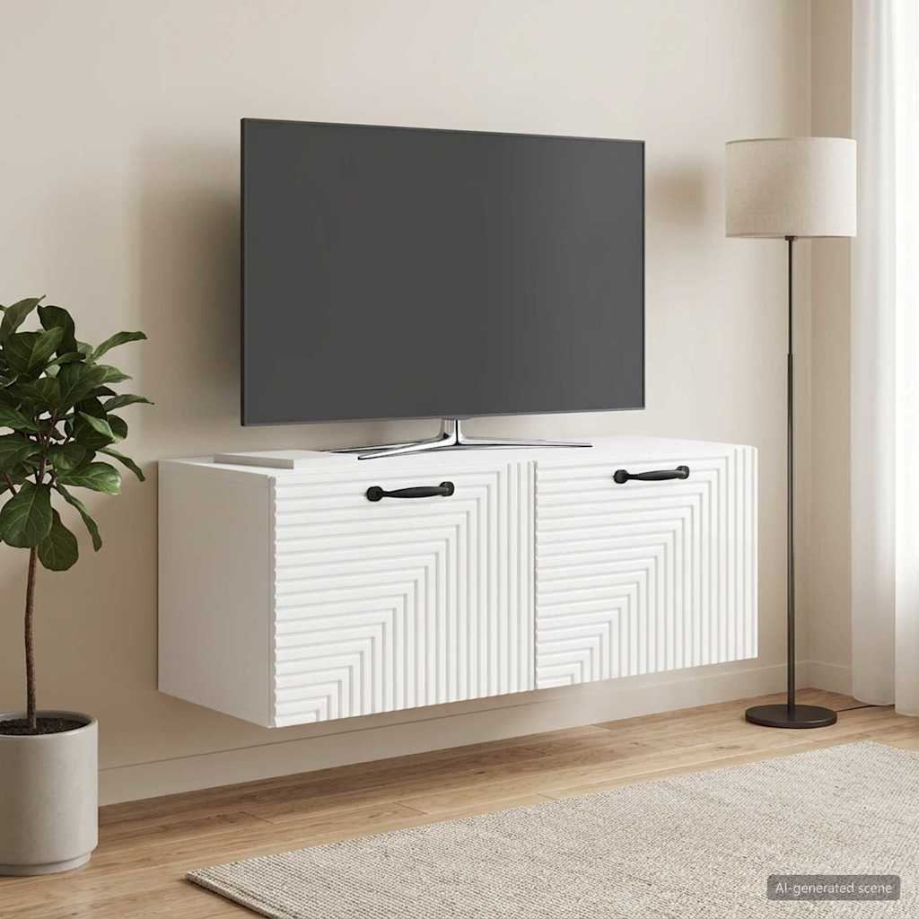 vidaXL Wall-Mounted TV Cabinet High Gloss White 78.5 x 31 x 30 cm 1