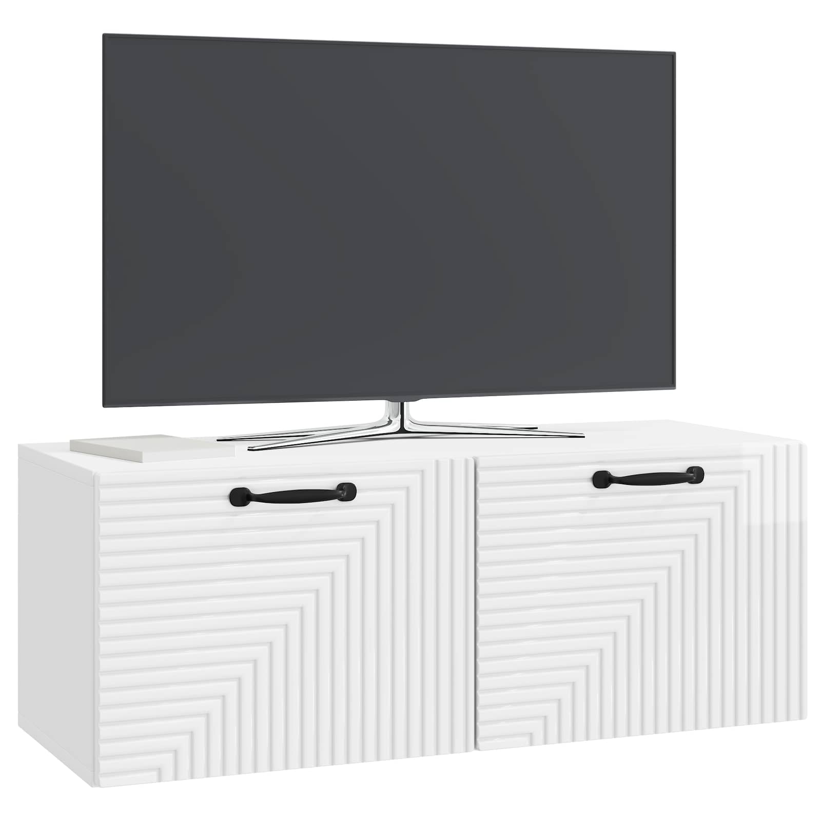 vidaXL Wall-Mounted TV Cabinet High Gloss White 78.5 x 31 x 30 cm 3