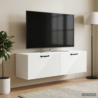 vidaXL Wall-Mounted TV Cabinet White 98 x 31 x 30 cm Engineered Wood 4