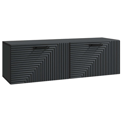 vidaXL Wall-Mounted TV Cabinet Black 98 x 31 x 30 cm Engineered Wood 2