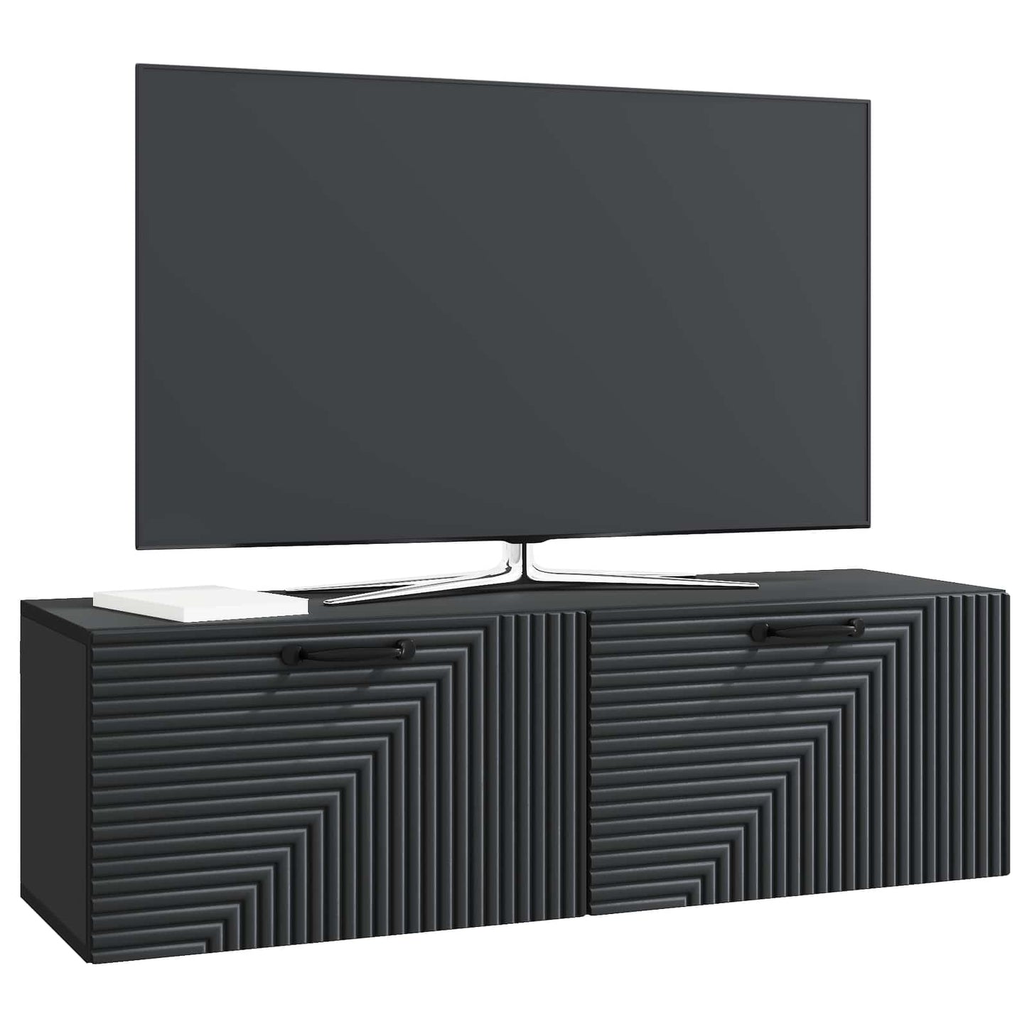 vidaXL Wall-Mounted TV Cabinet Black 98 x 31 x 30 cm Engineered Wood 3