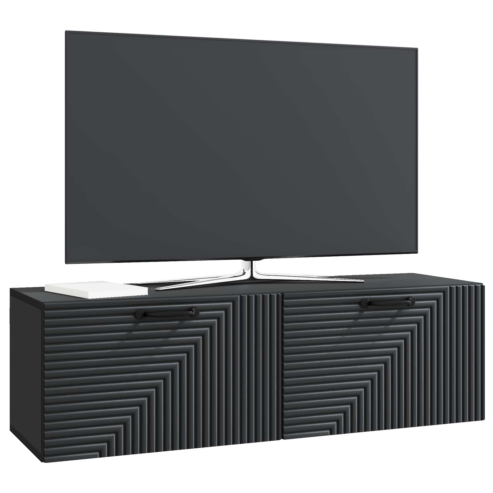 vidaXL Wall-Mounted TV Cabinet Black 98 x 31 x 30 cm Engineered Wood 3