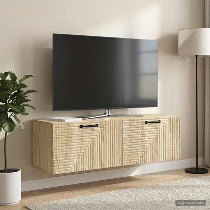 vidaXL Wall-Mounted TV Cabinet Wall-mounted Sonoma Oak 98 x 31 x 30 cm 4