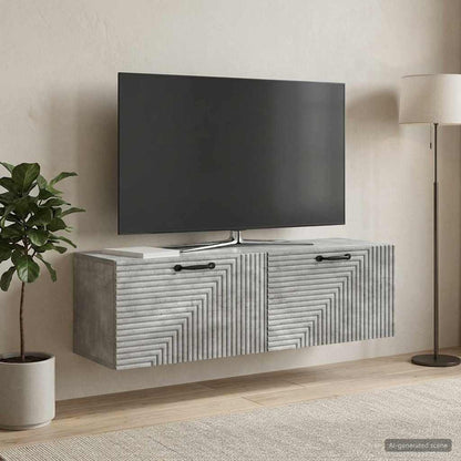 vidaXL Wall-Mounted TV Cabinet Concrete Grey 98 x 31 x 30 cm 1