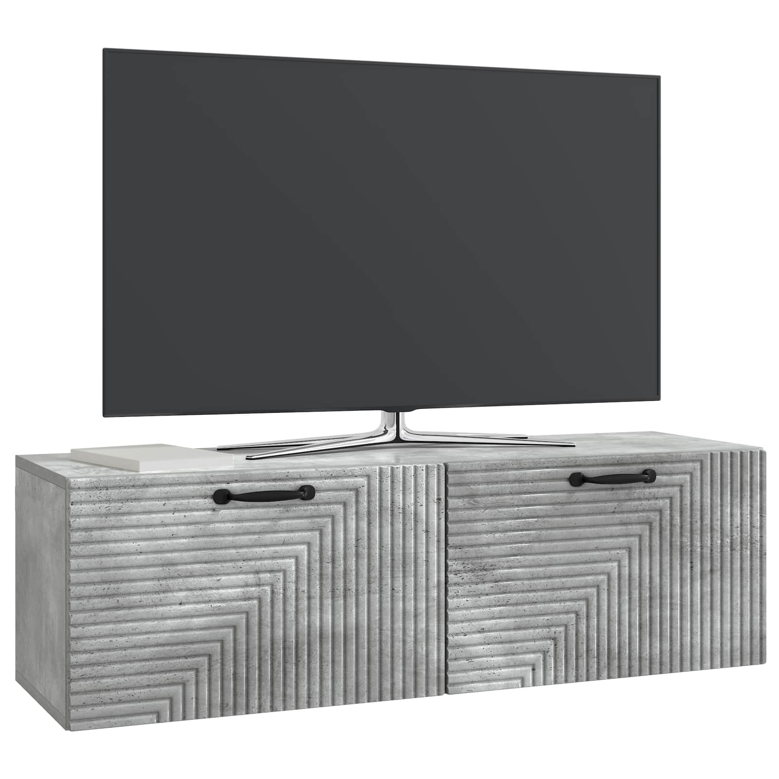 vidaXL Wall-Mounted TV Cabinet Concrete Grey 98 x 31 x 30 cm 3