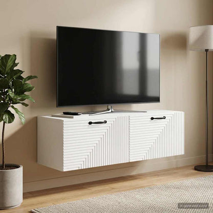 vidaXL Wall-Mounted TV Cabinet High Gloss White 98 x 31 x 30 cm 4