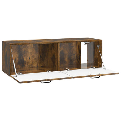 vidaXL Wall-Mounted TV Cabinet Wall-mounted Smoked Oak 98 x 31 x 30 cm 5