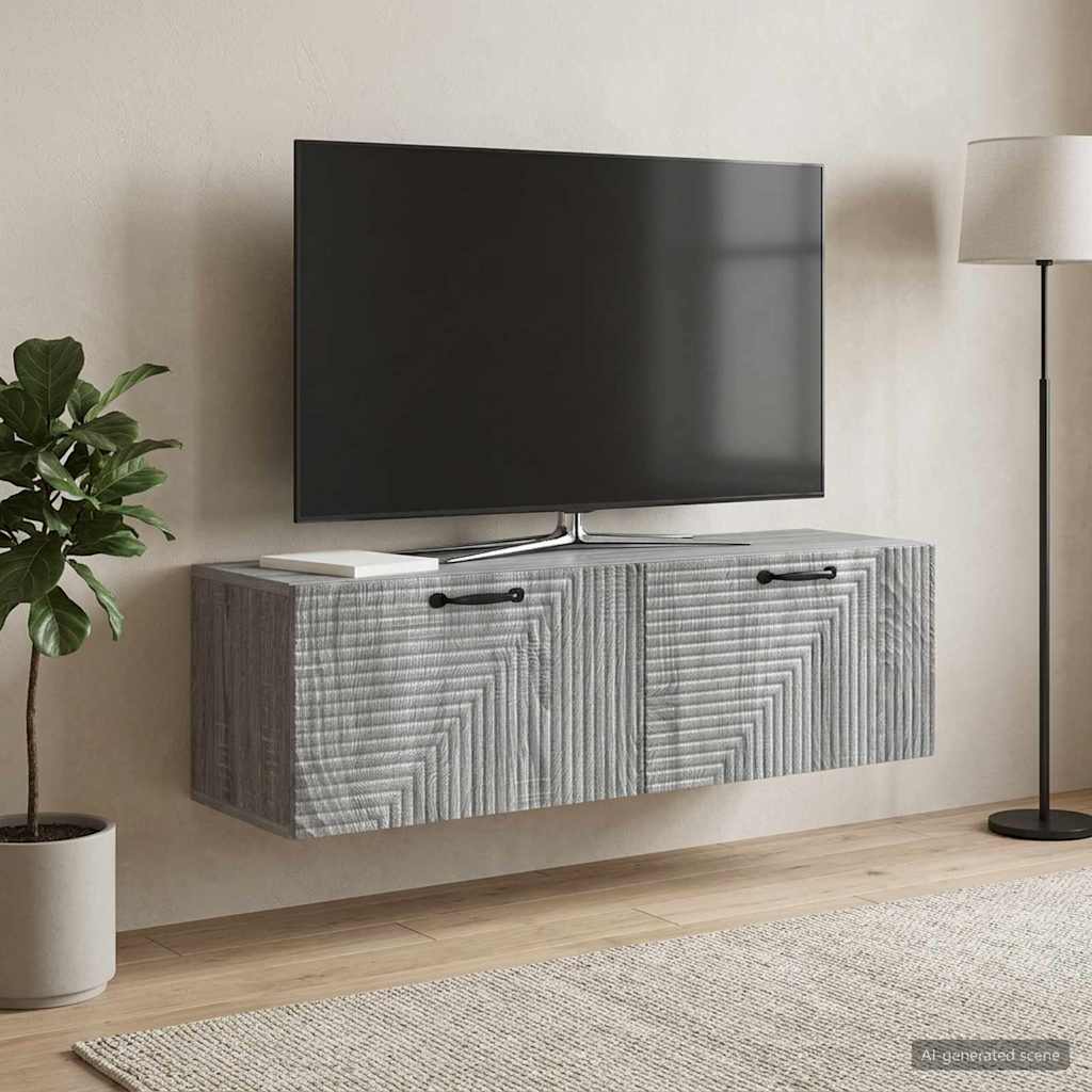 vidaXL Wall-Mounted TV Cabinet Grey Sonoma 98 x 31 x 30 cm 1