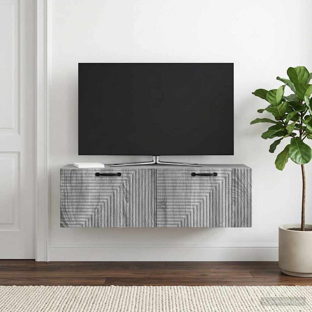 vidaXL Wall-Mounted TV Cabinet Grey Sonoma 98 x 31 x 30 cm 4