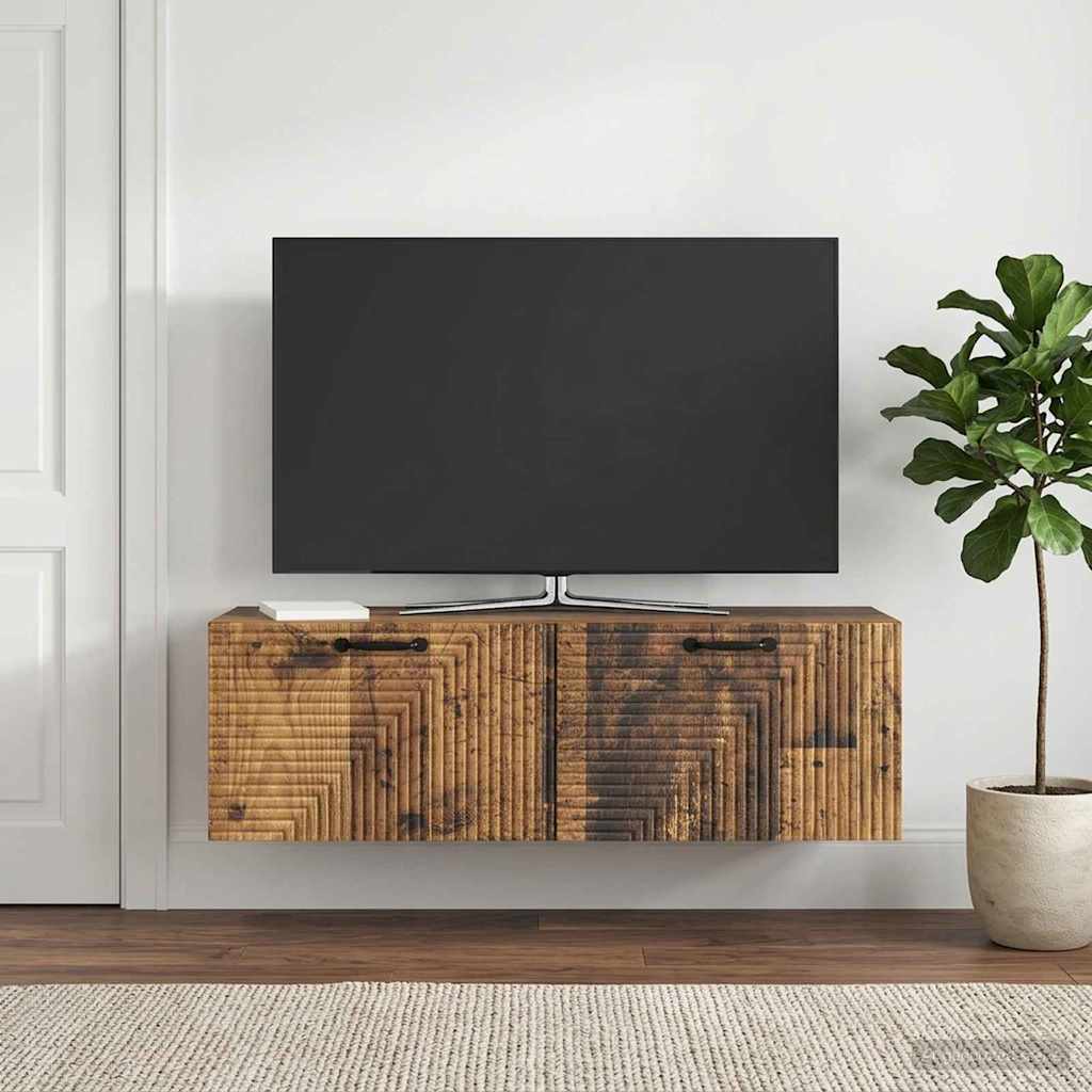 vidaXL Wall-Mounted TV Cabinet Wall-mounted Old Wood 98 x 31 x 30 cm 1