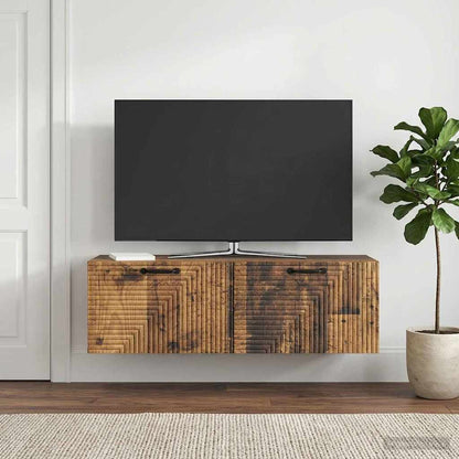 vidaXL Wall-Mounted TV Cabinet Wall-mounted Old Wood 98 x 31 x 30 cm 1