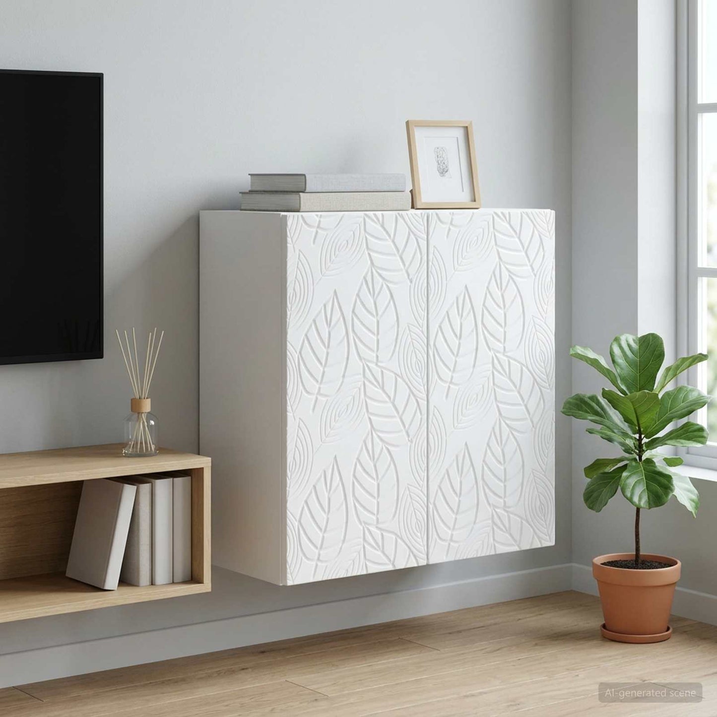 vidaXL Wall-Mounted Cabinet White 59 x 31 x 60 cm Engineered Wood 1