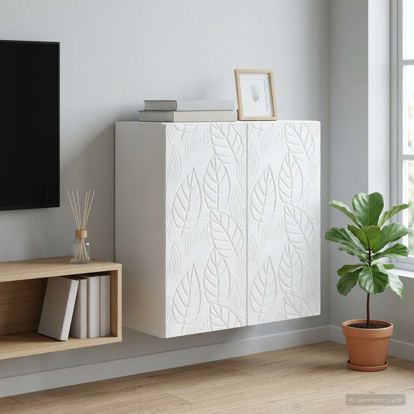 vidaXL Wall-Mounted Cabinet White 59 x 31 x 60 cm Engineered Wood 1
