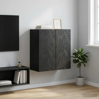vidaXL Wall-Mounted Cabinet 59 x 31 x 60 cm Engineered Wood Black 1