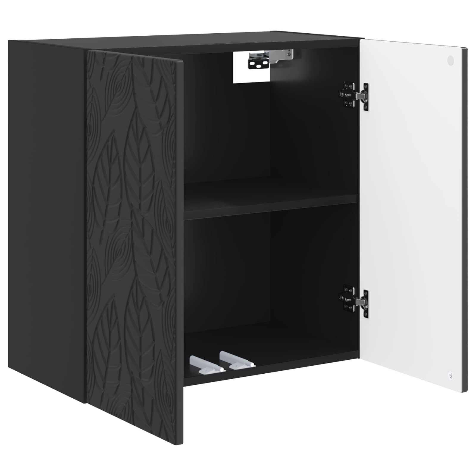 vidaXL Wall-Mounted Cabinet 59 x 31 x 60 cm Engineered Wood Black 3