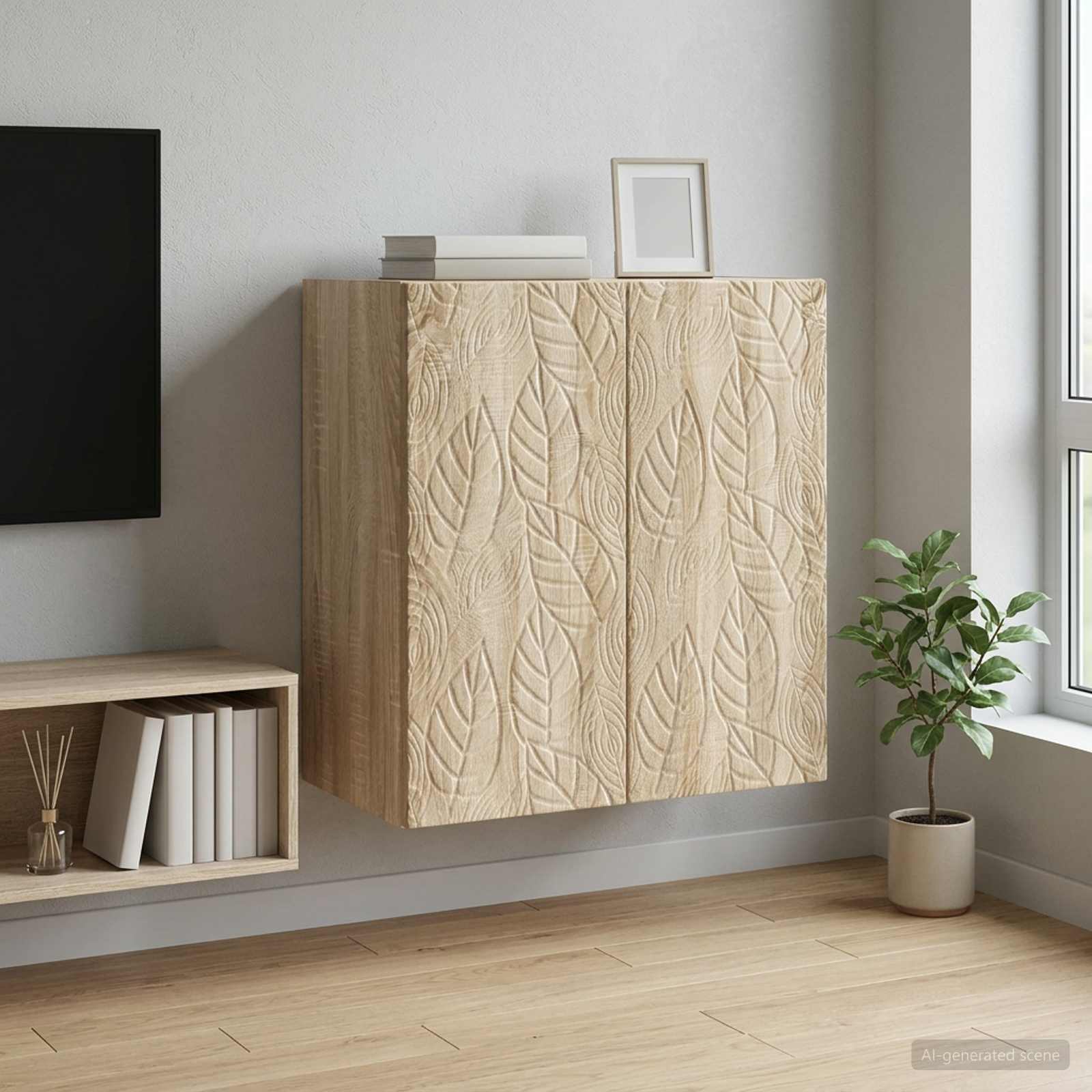 vidaXL Wall-Mounted Cabinet 59 x 31 x 60 cm Engineered Wood Sonoma Oak 1