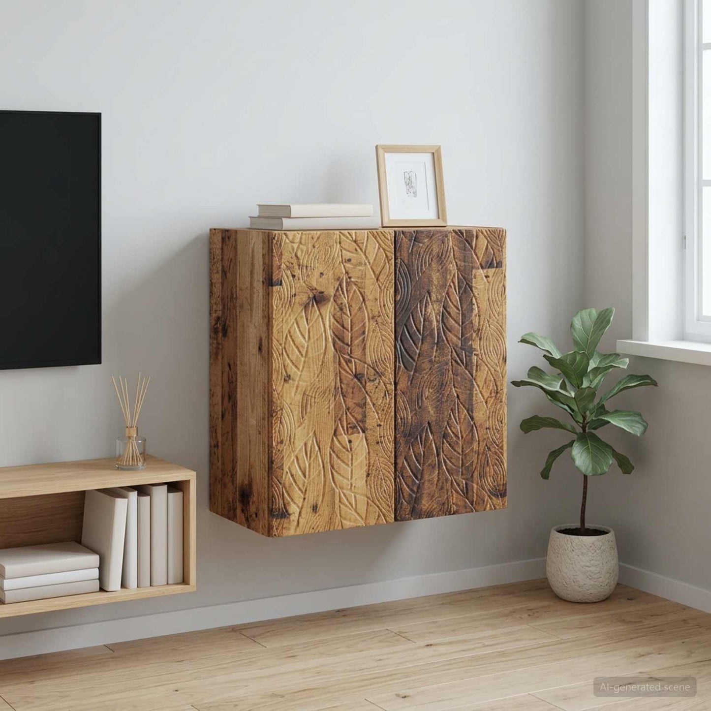 vidaXL Wall-Mounted Cabinet 59 x 31 x 60 cm Engineered Wood Old Wood 1