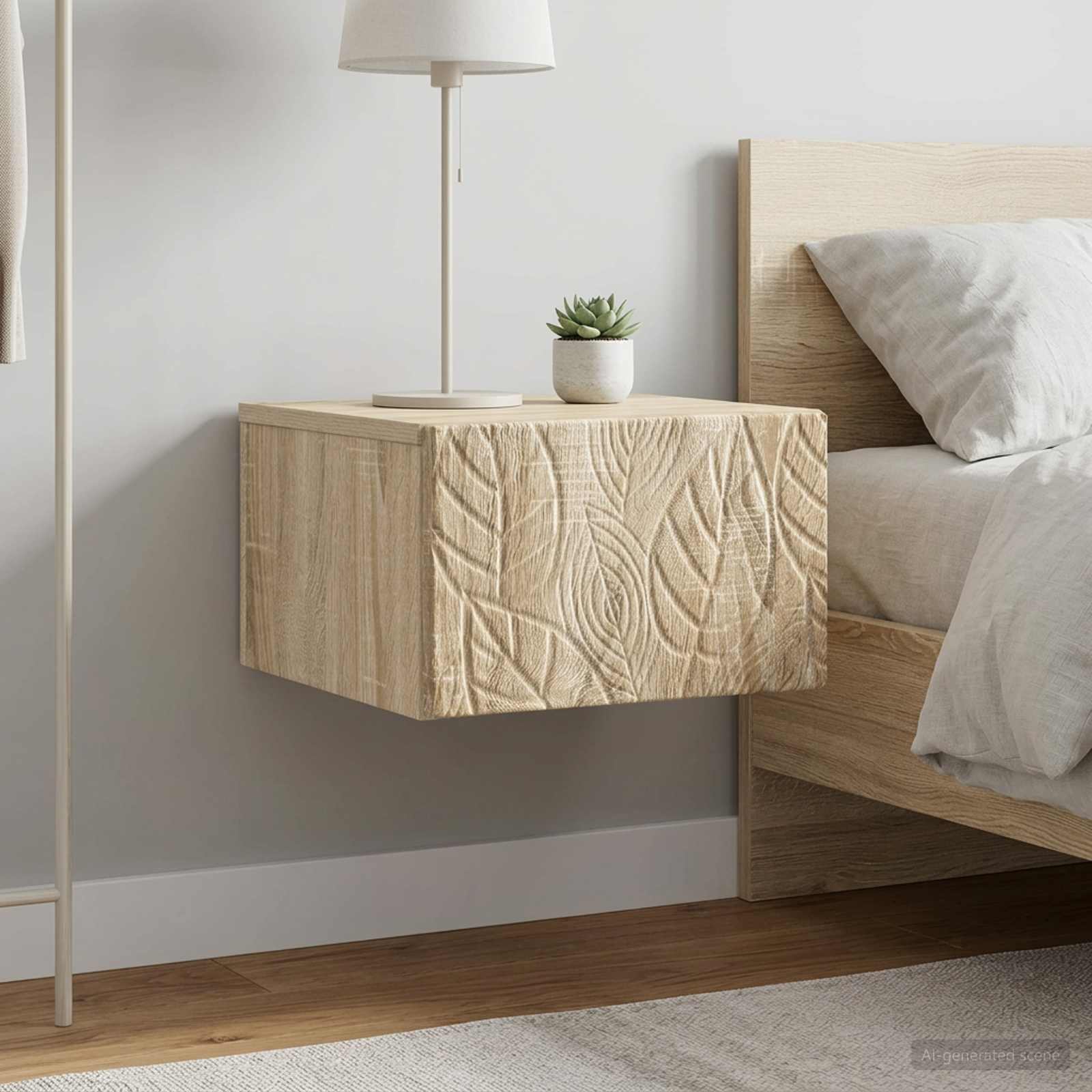 vidaXL Wall-Mounted Side Table 2 pcs Sonoma Oak 34.5 x 33 x 20 cm 1