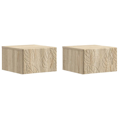 vidaXL Wall-Mounted Side Table 2 pcs Sonoma Oak 34.5 x 33 x 20 cm 2