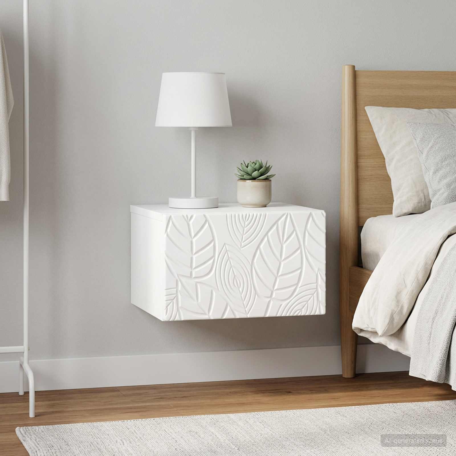 vidaXL Wall-Mounted Side Table 2 pcs High Gloss White 1