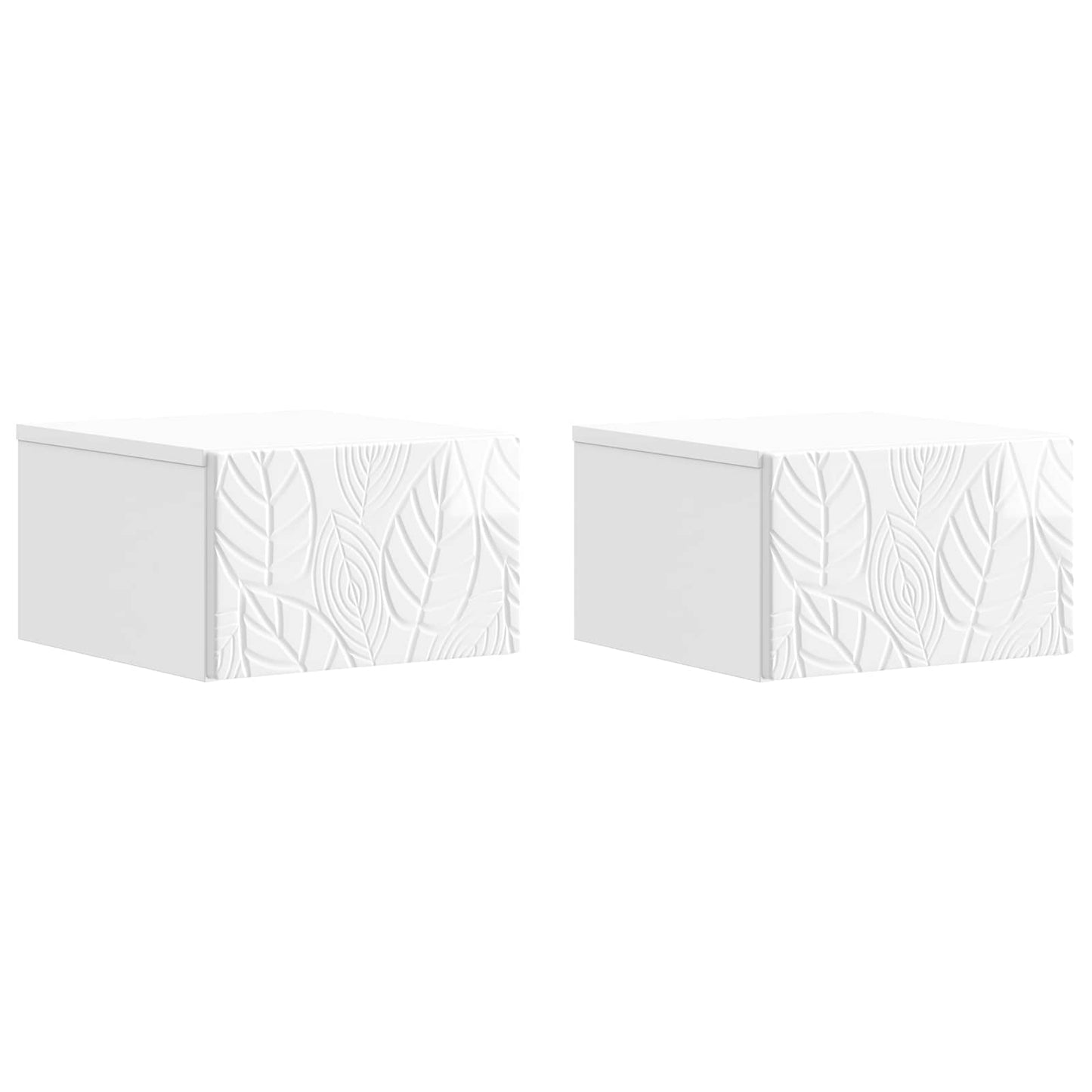 vidaXL Wall-Mounted Side Table 2 pcs High Gloss White 2