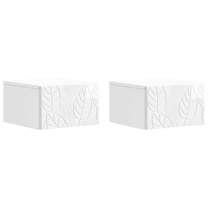 vidaXL Wall-Mounted Side Table 2 pcs High Gloss White 2