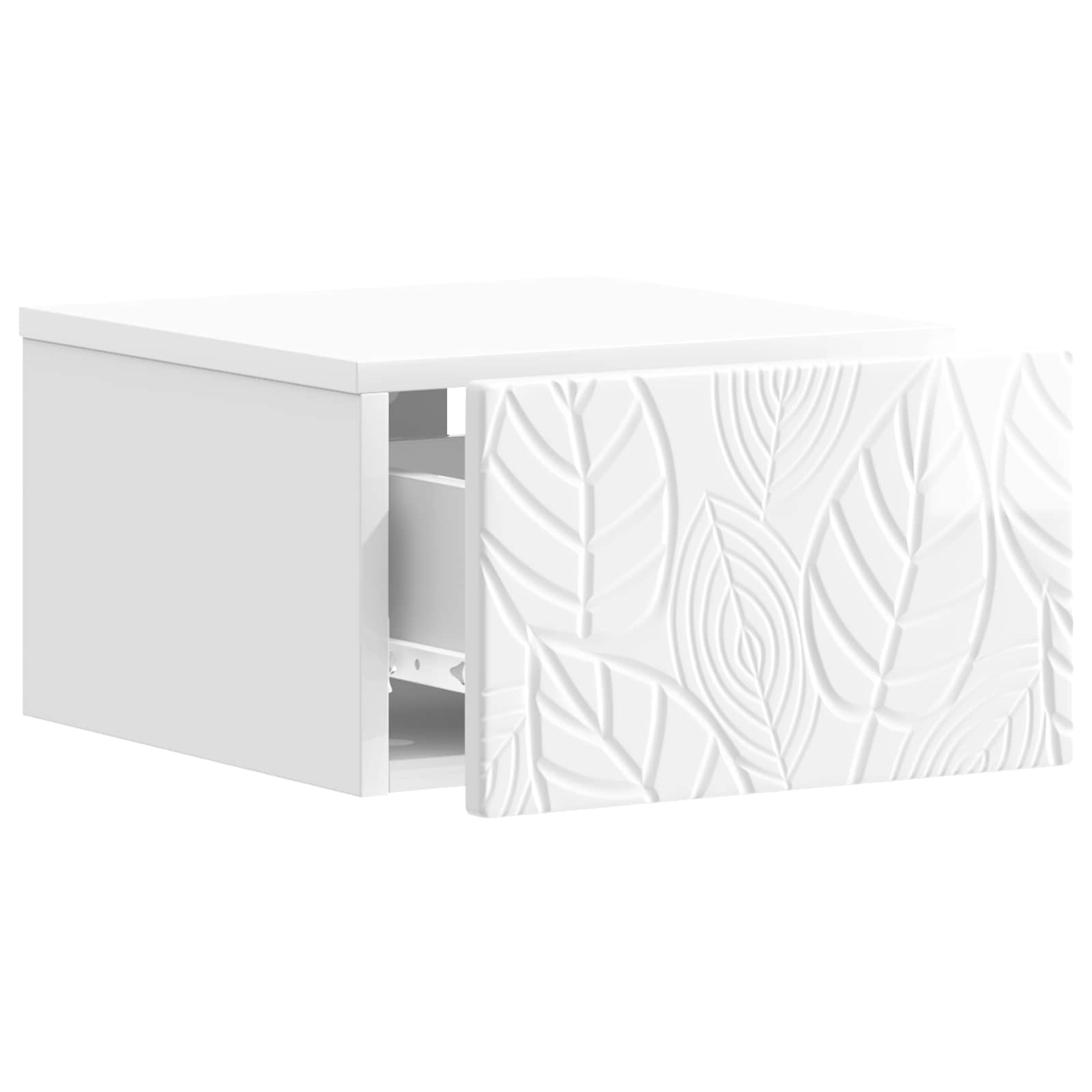 vidaXL Wall-Mounted Side Table 2 pcs High Gloss White 5