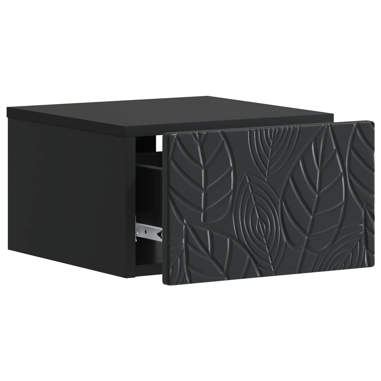 vidaXL Wall-Mounted Bedside Cabinet 2 pcs Black 49 x 34.5 x 20 cm 5