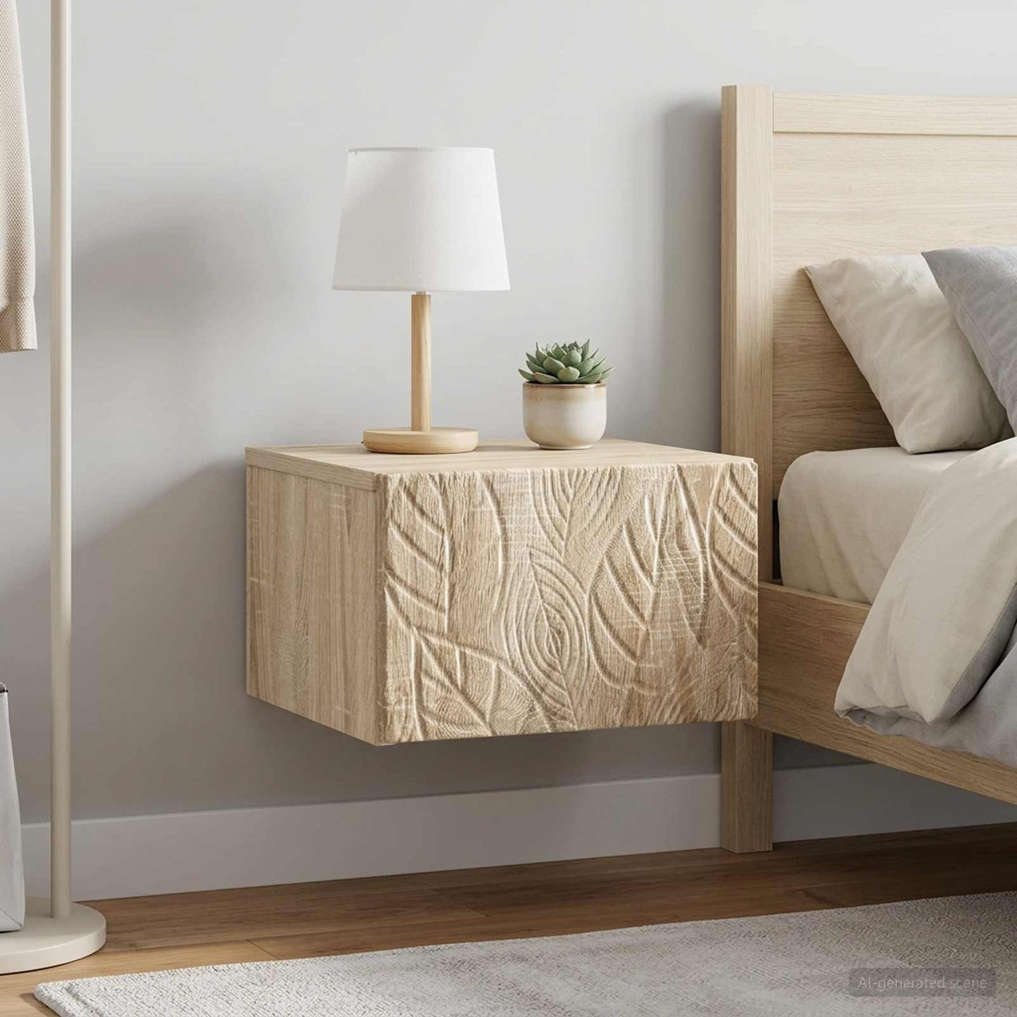 vidaXL Wall-Mounted Bedside Cabinet 2 pcs Sonoma Oak 49 x 34.5 x 20 cm 1