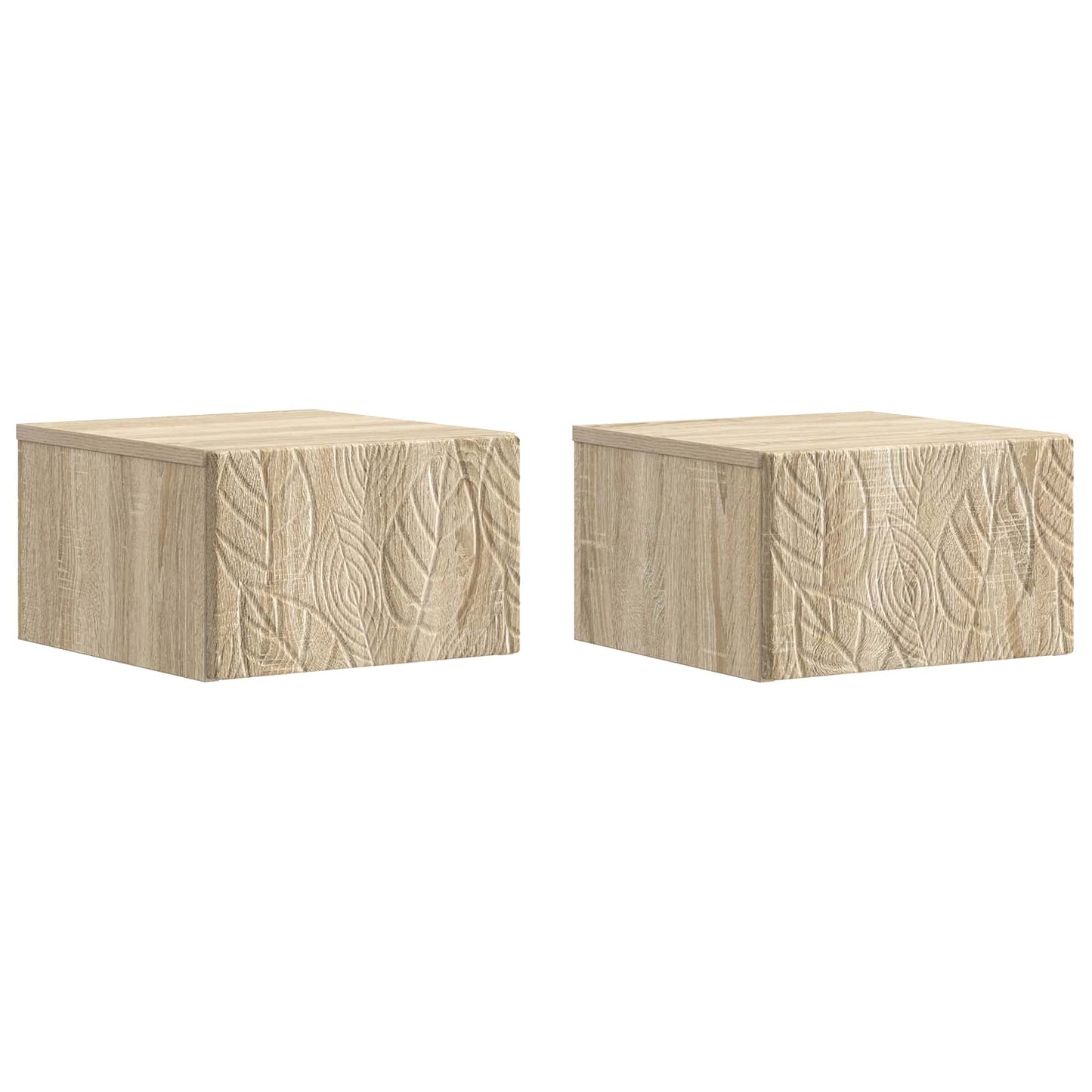 vidaXL Wall-Mounted Bedside Cabinet 2 pcs Sonoma Oak 49 x 34.5 x 20 cm 2