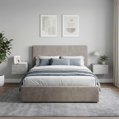 vidaXL Wall-Mounted Bedside Cabinet 2 pcs Concrete Grey 3