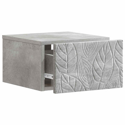 vidaXL Wall-Mounted Bedside Cabinet 2 pcs Concrete Grey 5
