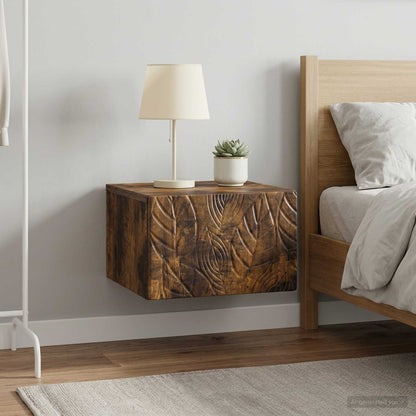 vidaXL Wall-Mounted Bedside Cabinet 2 pcs Smoked Oak 49 x 34.5 x 20 cm 1