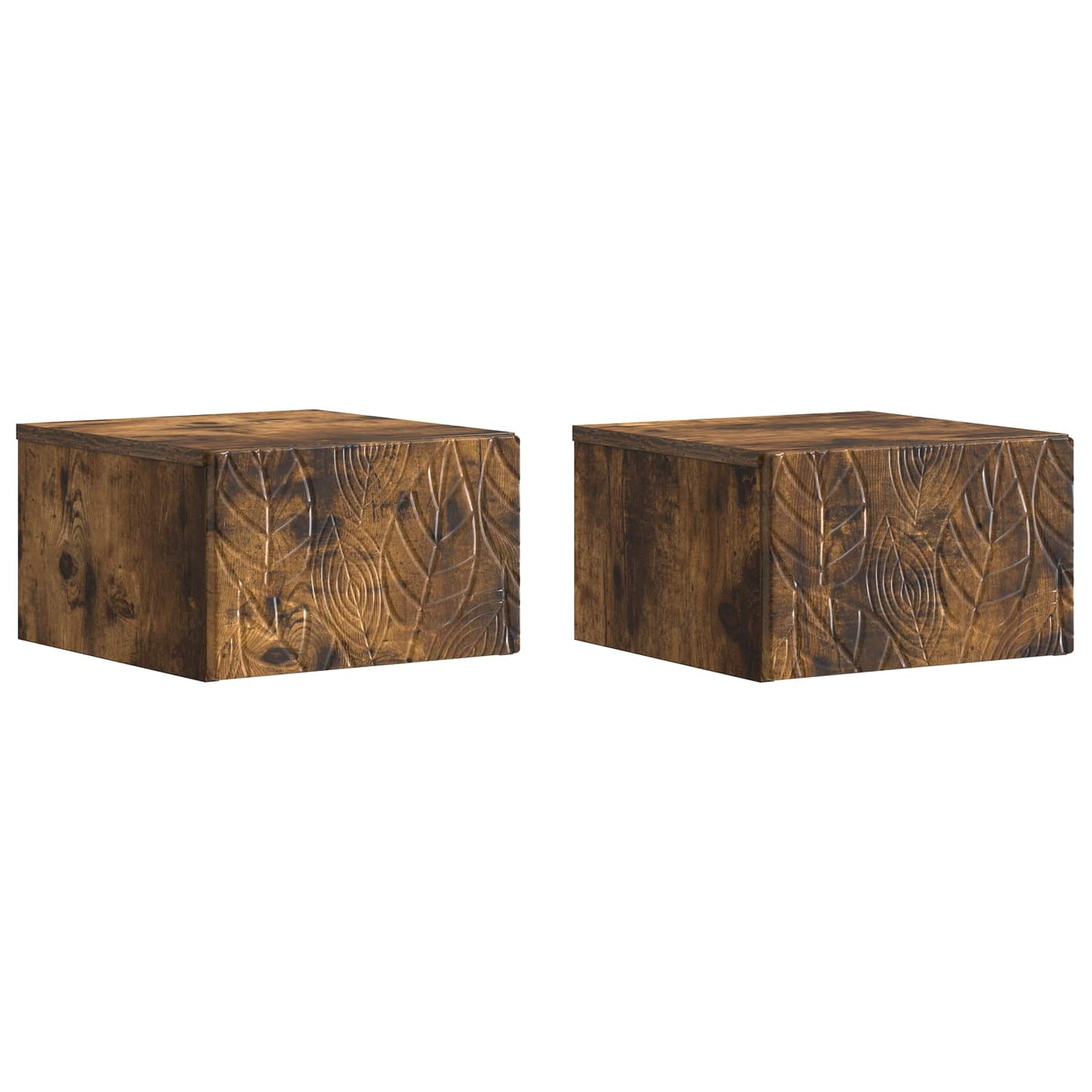 vidaXL Wall-Mounted Bedside Cabinet 2 pcs Smoked Oak 49 x 34.5 x 20 cm 2