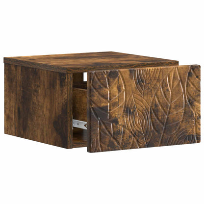 vidaXL Wall-Mounted Bedside Cabinet 2 pcs Smoked Oak 49 x 34.5 x 20 cm 5