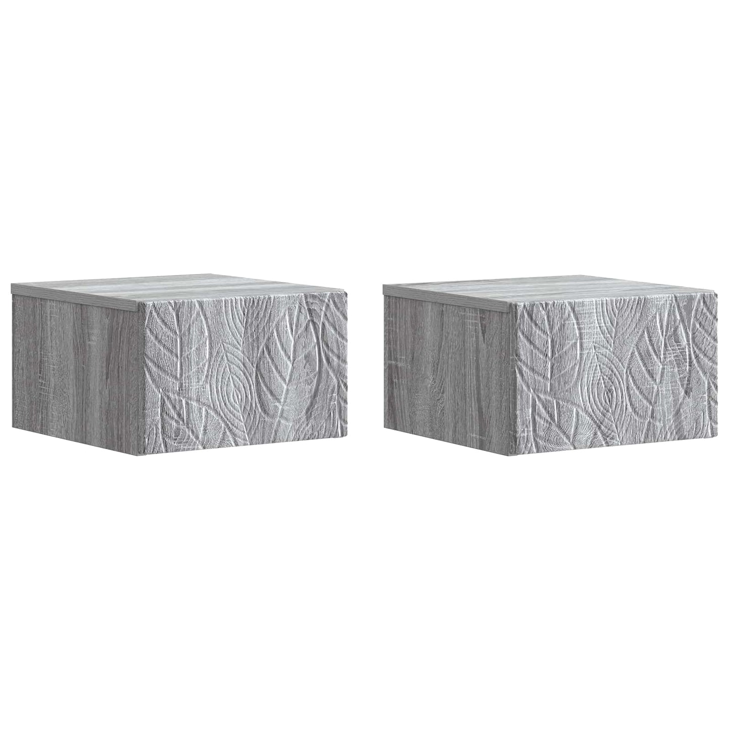 vidaXL Wall-Mounted Bedside Cabinet 2 pcs Grey Sonoma 2